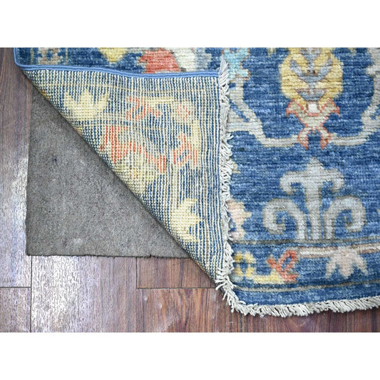 Oushak And Peshawar Wool Hand Knotted Rug Blue Blue 3.0X4.9 -O088447