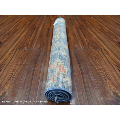 Oushak And Peshawar Wool Hand Knotted Rug Blue Blue 3.0X4.9 -O088447