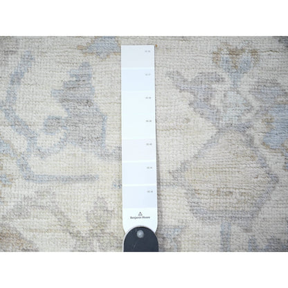 Oushak And Peshawar Wool Hand Knotted Rug Ivory Gray 3.1X6.2 -O088456