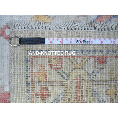 Oushak And Peshawar Wool Hand Knotted Rug Grey Gray 2.10X10.0 -O088458