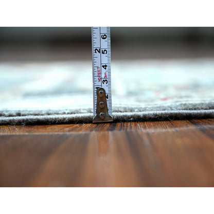 Oushak And Peshawar Wool Hand Knotted Rug Grey Gray 2.7X8.0 -O088465