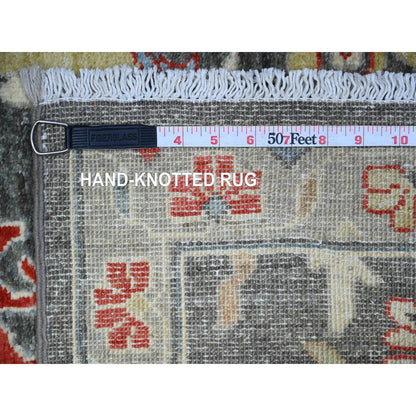 Oushak And Peshawar Wool Hand Knotted Rug Grey Gray 2.7X8.0 -O088465