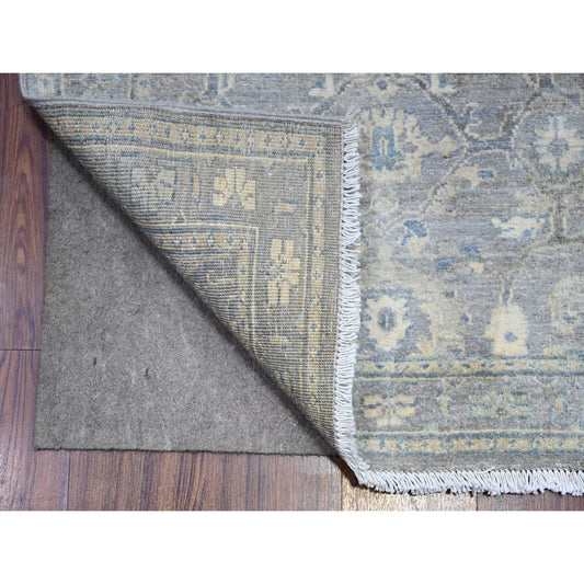 Oushak And Peshawar Wool Hand Knotted Rug Grey Gray 2.8X19.9 -O088466