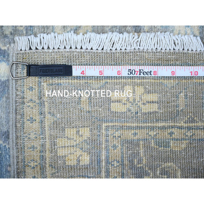 Oushak And Peshawar Wool Hand Knotted Rug Grey Gray 2.8X19.9 -O088466