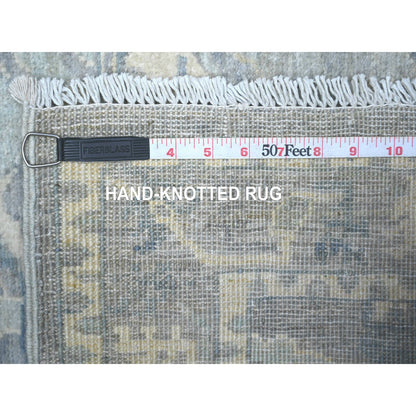 Oushak And Peshawar Wool Hand Knotted Rug Grey Gray 4.0X9.2 -O088470