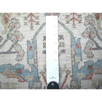 Oushak And Peshawar Wool Hand Knotted Rug Grey Shark Gray 4.0X5.10 -O088486