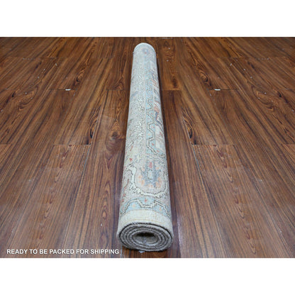 Oushak And Peshawar Wool Hand Knotted Rug Grey Shark Gray 4.0X5.10 -O088486