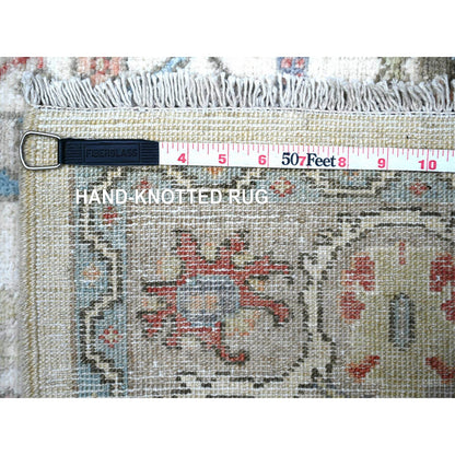 Oushak And Peshawar Wool Hand Knotted Rug Grey Shark Gray 4.0X5.10 -O088486