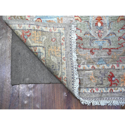 Oushak And Peshawar Wool Hand Knotted Rug Grey Gray 3.0X4.8 -O088489