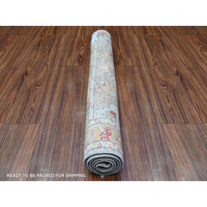 Oushak And Peshawar Wool Hand Knotted Rug Grey Gray 3.0X4.8 -O088489