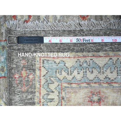Oushak And Peshawar Wool Hand Knotted Rug Grey Gray 3.1X4.10 -O088493