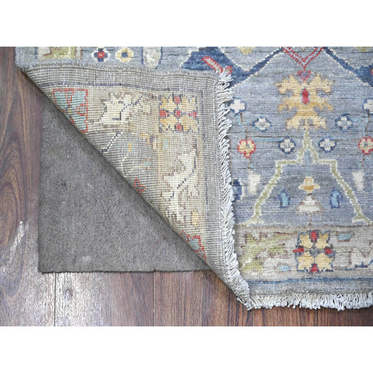 Oushak And Peshawar Wool Hand Knotted Rug Grey Gray 3.0X4.10 -O088494