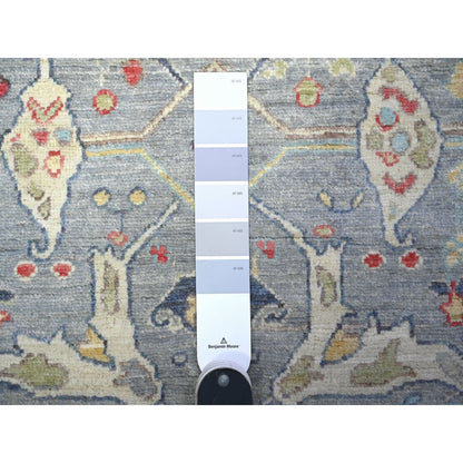 Oushak And Peshawar Wool Hand Knotted Rug Grey Gray 3.0X4.10 -O088494