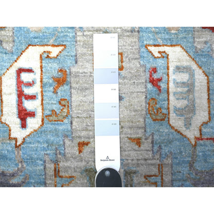 Oushak And Peshawar Wool Hand Knotted Rug Grey Ivory 2.7X6.1 -O088496