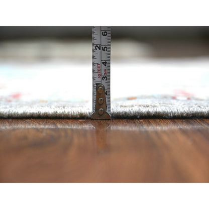 Oushak And Peshawar Wool Hand Knotted Rug Grey Ivory 2.7X6.1 -O088496