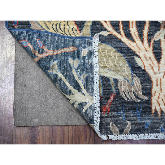 Oushak And Peshawar Wool Hand Knotted Rug Blue No Border 2.6X11.7 -O088498