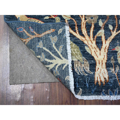 Oushak And Peshawar Wool Hand Knotted Rug Blue No Border 2.6X7.10 -O088499