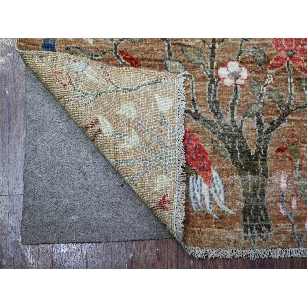 Oushak And Peshawar Wool Hand Knotted Rug Brown No Border 3.0X4.9 -O088500