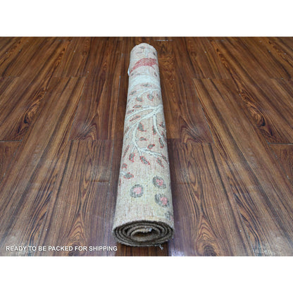 Oushak And Peshawar Wool Hand Knotted Rug Brown No Border 3.0X4.9 -O088500