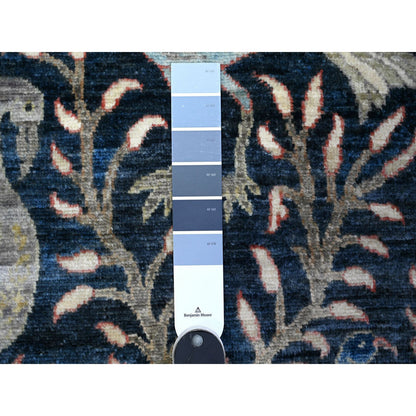 Oushak And Peshawar Wool Hand Knotted Rug Blue No Border 2.10X4.9 -O088501