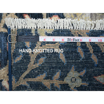 Oushak And Peshawar Wool Hand Knotted Rug Blue No Border 2.10X4.9 -O088501