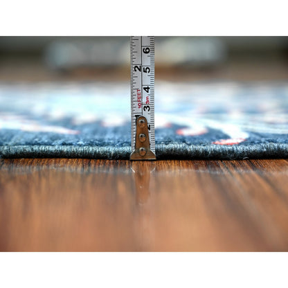 Oushak And Peshawar Wool Hand Knotted Rug Blue No Border 2.6X9.7 -O088502