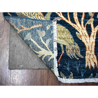 Oushak And Peshawar Wool Hand Knotted Rug Blue No Border 2.6X7.10 -O088503