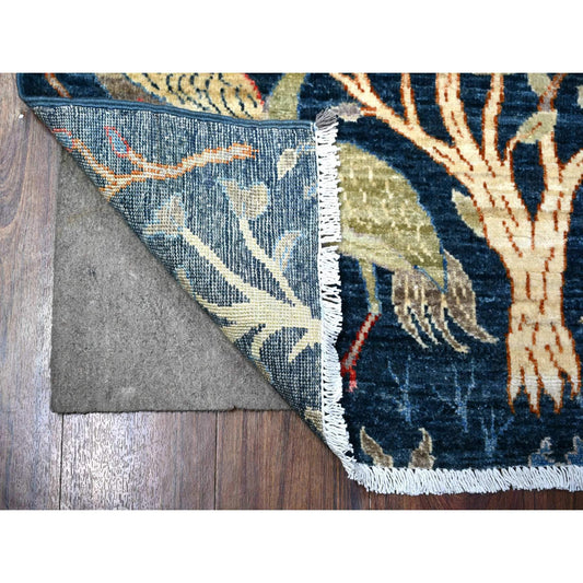 Oushak And Peshawar Wool Hand Knotted Rug Blue No Border 2.6X7.10 -O088503