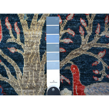 Oushak And Peshawar Wool Hand Knotted Rug Blue No Border 2.6X7.10 -O088503