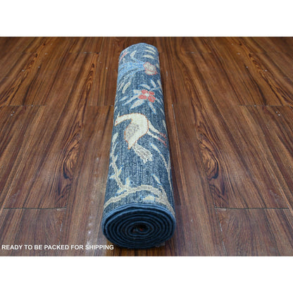 Oushak And Peshawar Wool Hand Knotted Rug Blue No Border 2.6X7.10 -O088503