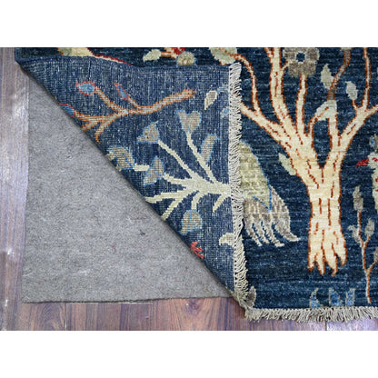 Oushak And Peshawar Wool Hand Knotted Rug Blue No Border 2.7X10.0 -O088504