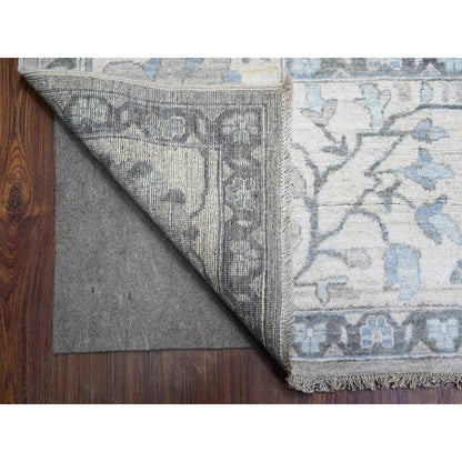 Oushak And Peshawar Wool Hand Knotted Rug Grey Ivory 10.0X13.3 -O088506