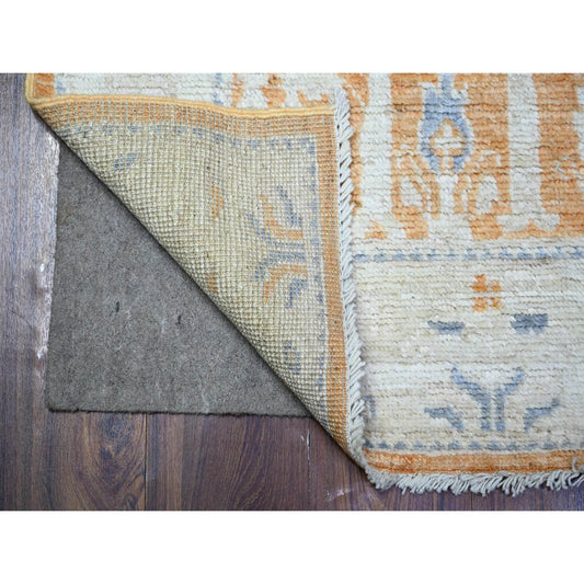 Oushak And Peshawar Wool Hand Knotted Rug Orange Silver 3.1X4.9 -O088510