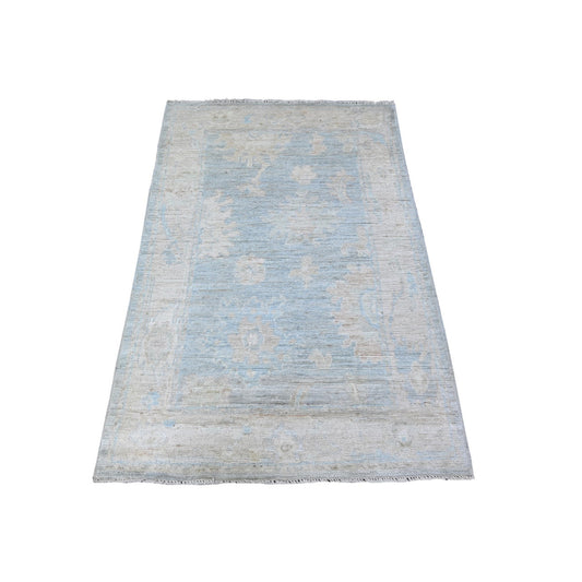 Oushak And Peshawar Wool Hand Knotted Rug Grey Silver 3.3X5.3 -O088511