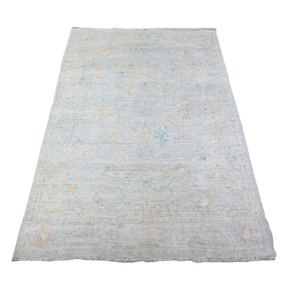 Oushak And Peshawar Wool Hand Knotted Rug Blue Blue 3.11X5.9 -O088528