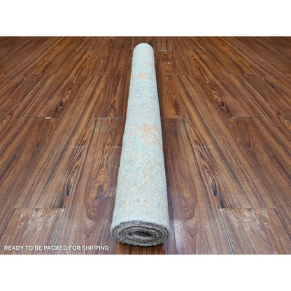 Oushak And Peshawar Wool Hand Knotted Rug Blue Blue 3.11X5.9 -O088528