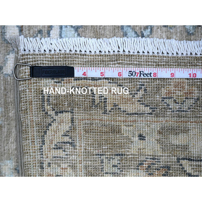 Oushak And Peshawar Wool Hand Knotted Rug Grey Gray 2.9X11.6 -O088534