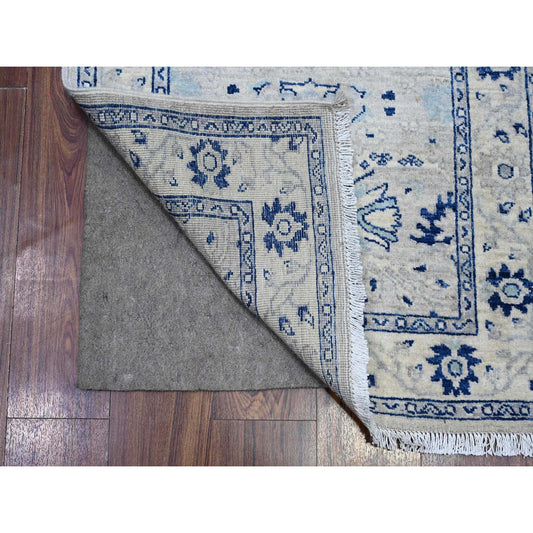 Oushak And Peshawar Wool Hand Knotted Rug Grey Ivory 2.7X21.4 -O088535