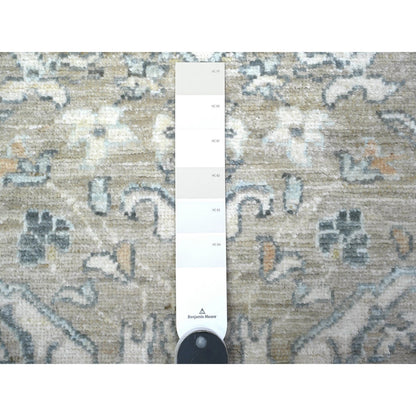 Oushak And Peshawar Wool Hand Knotted Rug Grey Gray 2.9X11.10 -O088537