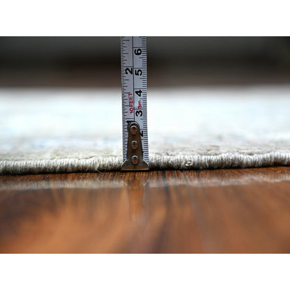 Oushak And Peshawar Wool Hand Knotted Rug Grey Gray 2.9X11.10 -O088537