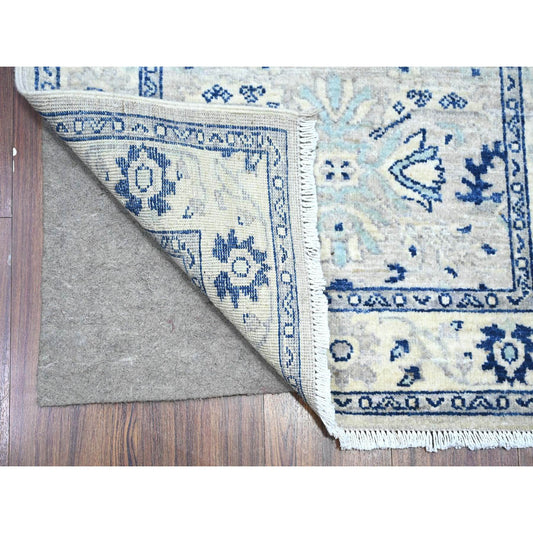 Oushak And Peshawar Wool Hand Knotted Rug Grey Ivory 2.6X21.4 -O088538