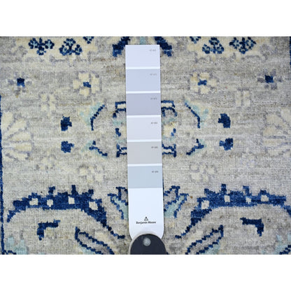 Oushak And Peshawar Wool Hand Knotted Rug Grey Ivory 2.6X21.4 -O088538