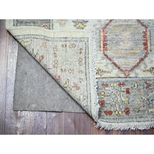 Oushak And Peshawar Wool Hand Knotted Rug Grey Gray 3.0X5.0 -O088542