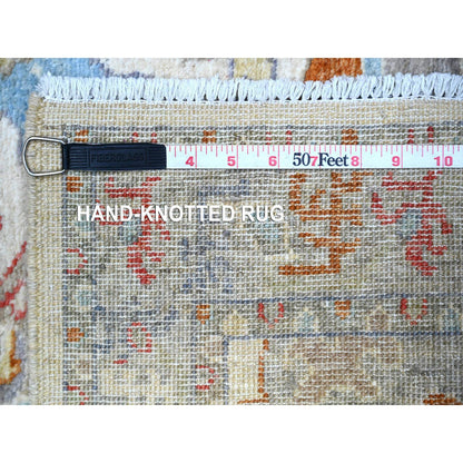 Oushak And Peshawar Wool Hand Knotted Rug Ivory Gray 2.8X9.10 -O088545