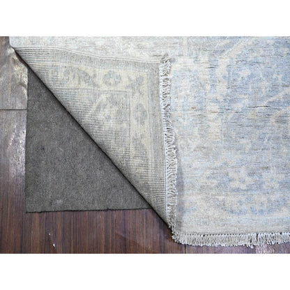 Oushak And Peshawar Wool Hand Knotted Rug Grey White 2.6X11.7 -O088547