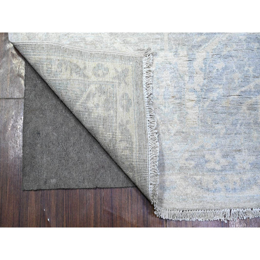 Oushak And Peshawar Wool Hand Knotted Rug Grey White 2.6X11.7 -O088547