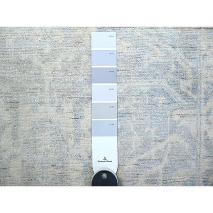 Oushak And Peshawar Wool Hand Knotted Rug Grey White 2.6X11.7 -O088547