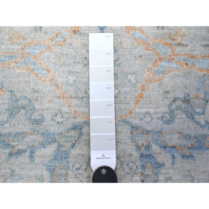 Oushak And Peshawar Wool Hand Knotted Rug Grey White 2.11X4.9 -O088551