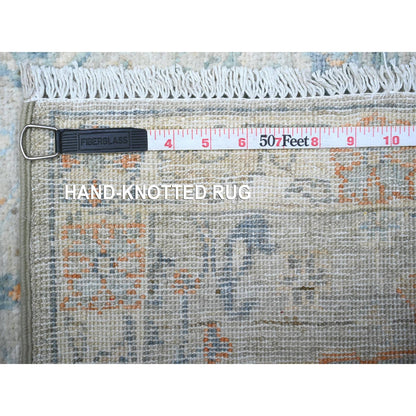 Oushak And Peshawar Wool Hand Knotted Rug Grey White 2.11X4.9 -O088551