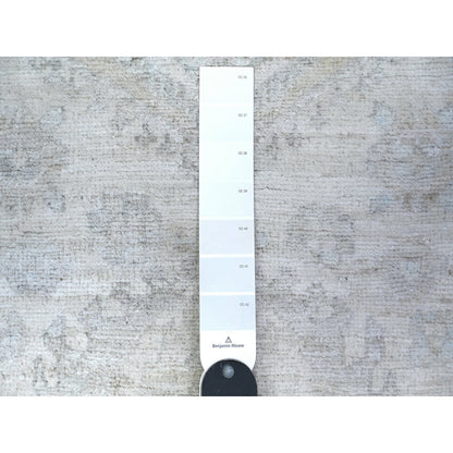 Oushak And Peshawar Wool Hand Knotted Rug Ivory 2.8x11.3 -O088552